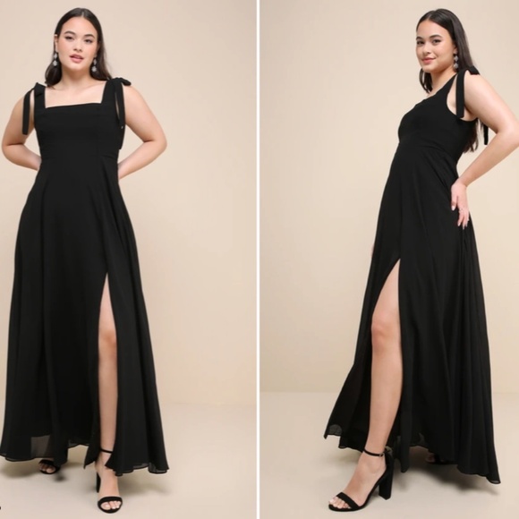 LULU's Prom Wedding Bridesmaid Flowy Romantic Sexy Chic Flowy Maxi Dress - Picture 6 of 7